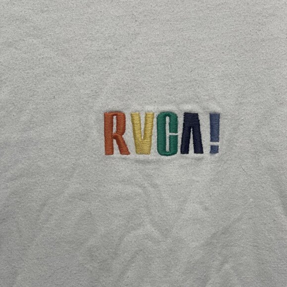 RVCA Mens Get Over It Ss Tee White Embroidered Small - Picture 3 of 7